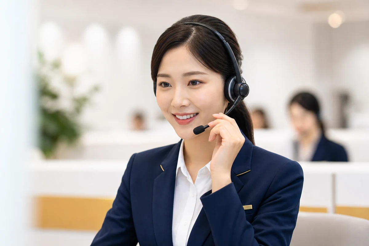专业电话客服正在接听客户来电